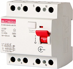 Выключатель дифференциального тока e.rccb.stand.4.25.30 4р, 25А, 30mA